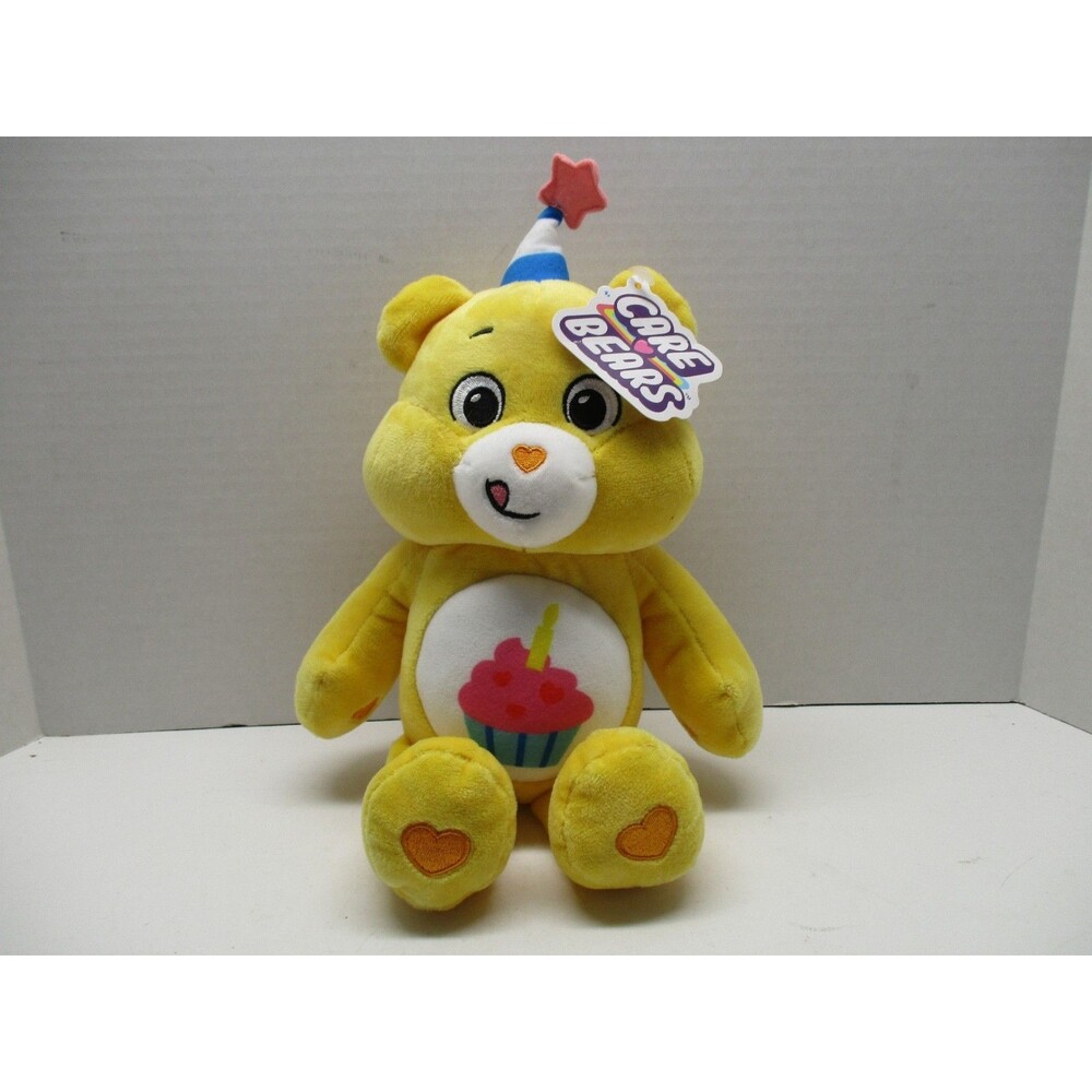NWT Care Bears Yellow Birthday Bear Basic Fun 10” Plush Stuffed Toy